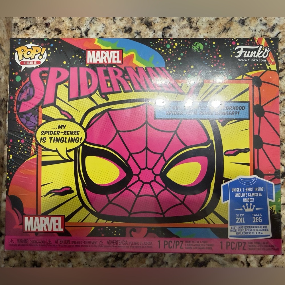 Marvel Spider-Man Funko Pop! & Shirt Size 2XL NEW ON BOX SEALED